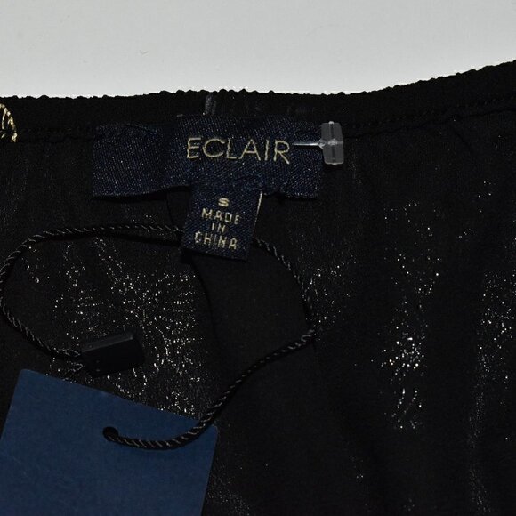 Eclair Sweetheart Neck Faux Wrap Short Sleeve Party Top Blouse Size S - Picture 3 of 8